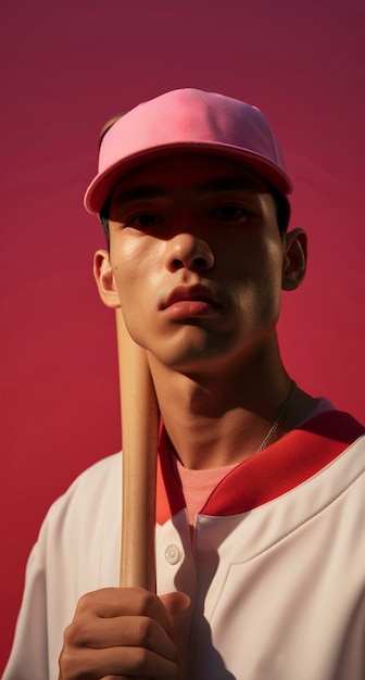 Free photo portrait of male baseball player