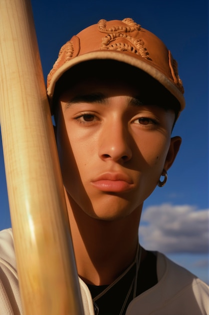 Free photo portrait of male baseball player