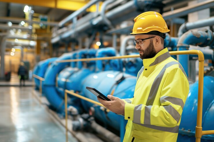 Portrait of male engineer working in the field for engineers day celebration