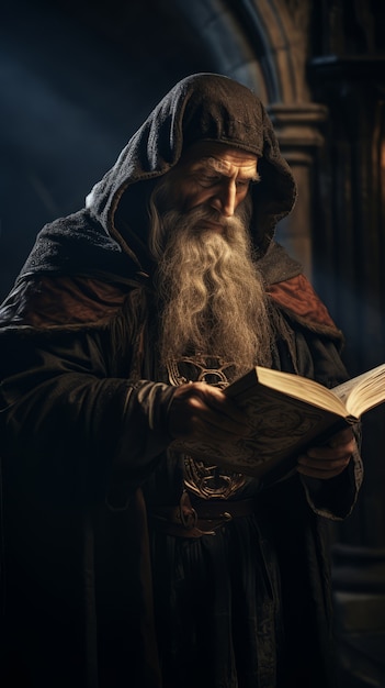 Portrait of male scribe during medieval times