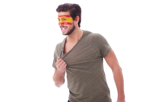 Portrait of male spain soccer fan