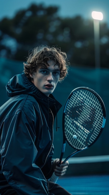 Portrait of male tennis player