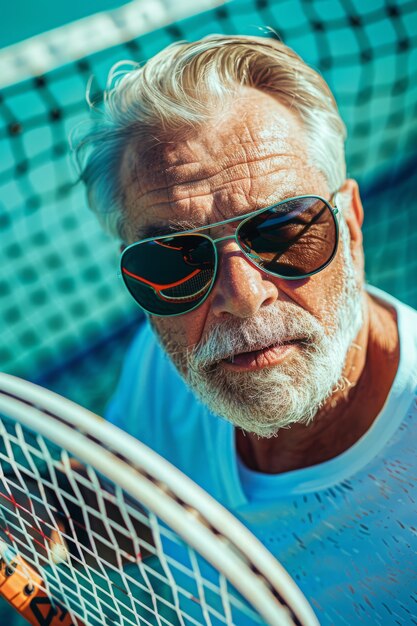 Portrait of male tennis player