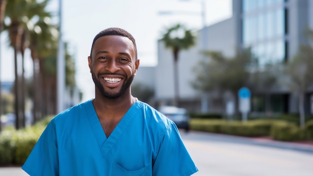 Free photo portrait of male working nurse