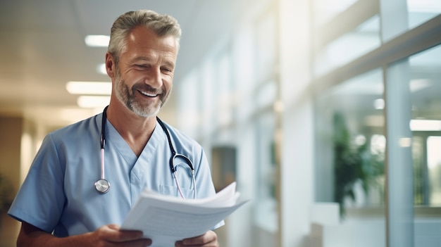 Portrait of male working nurse