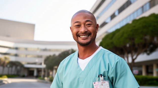 Free photo portrait of male working nurse