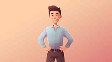 Free photo portrait of man in cartoon style