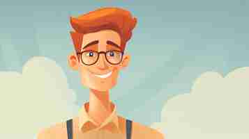 Free photo portrait of man in cartoon style