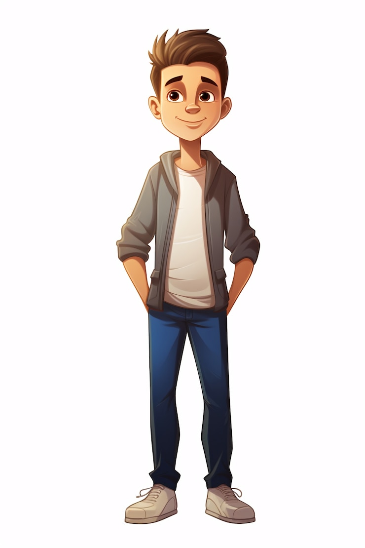 Free Photo portrait of man in cartoon style