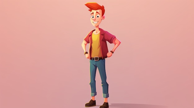 Free photo portrait of man in cartoon style