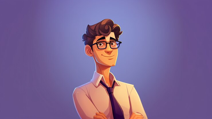 Free Photo portrait of man in cartoon style