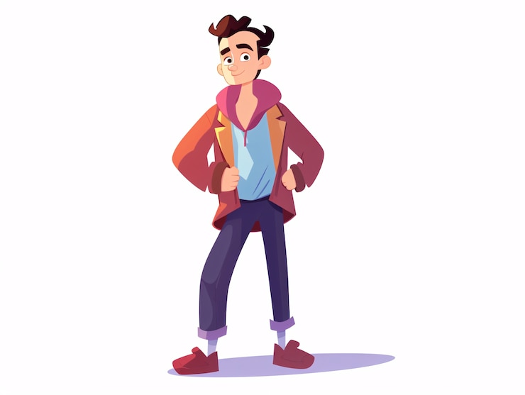 Free Photo portrait of man in cartoon style