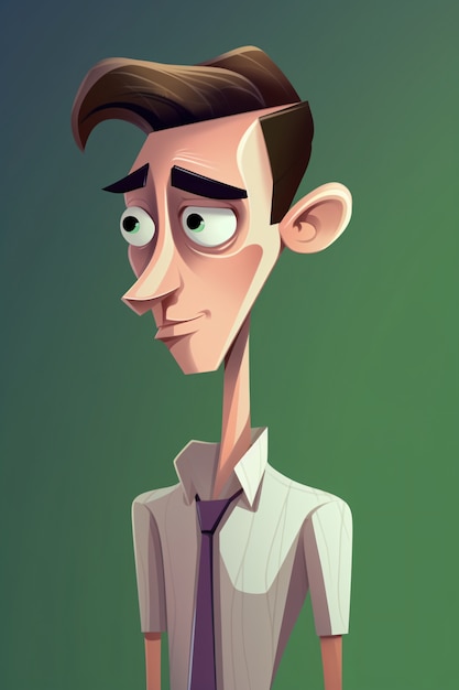 Free photo portrait of man in cartoon style