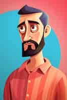 Free photo portrait of man in cartoon style