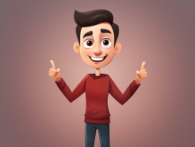 Free photo portrait of man in cartoon style