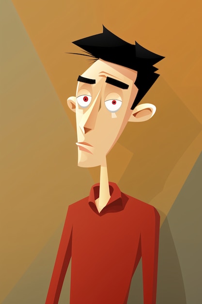 Free photo portrait of man in cartoon style