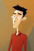 Free photo portrait of man in cartoon style