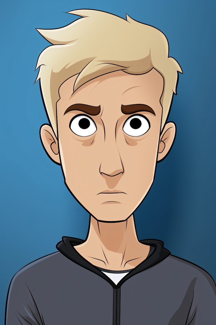 Free Photo portrait of man in cartoon style