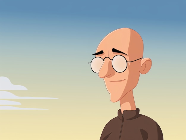 Free photo portrait of man in cartoon style