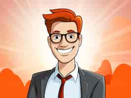 Free photo portrait of man in cartoon style