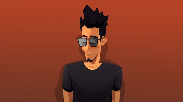 Free photo portrait of man in cartoon style