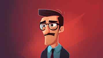 Free photo portrait of man in cartoon style