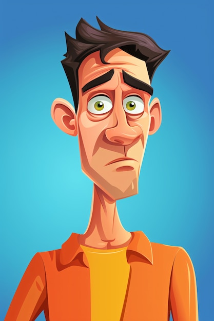 Free photo portrait of man in cartoon style