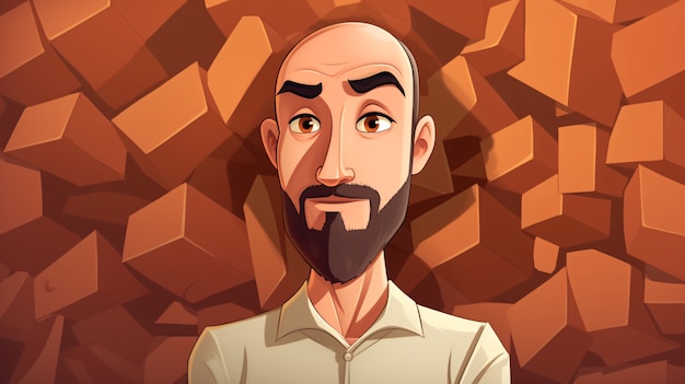 Free photo portrait of man in cartoon style