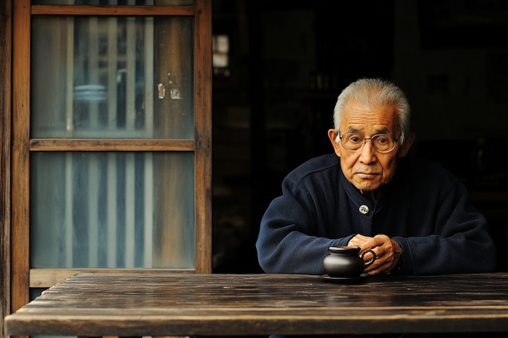 無料Photo 茶を飲んでいる男の肖像画