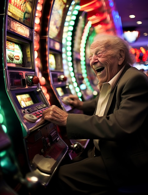 Free photo portrait of man gambling at a casino