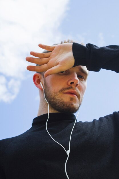 Portrait of a man looking at camera