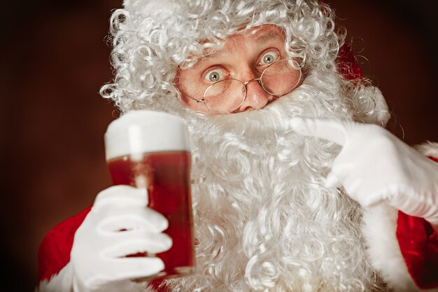 Portrait of Man in Santa Claus Costume