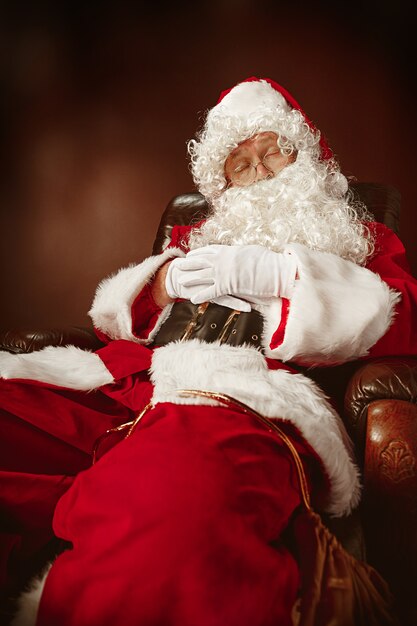 Portrait of Man in Santa Claus Costume