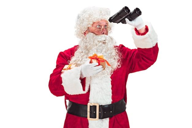 Free photo portrait of man in santa claus costume