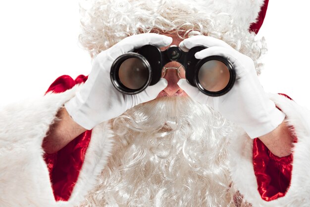 Free photo portrait of man in santa claus costume