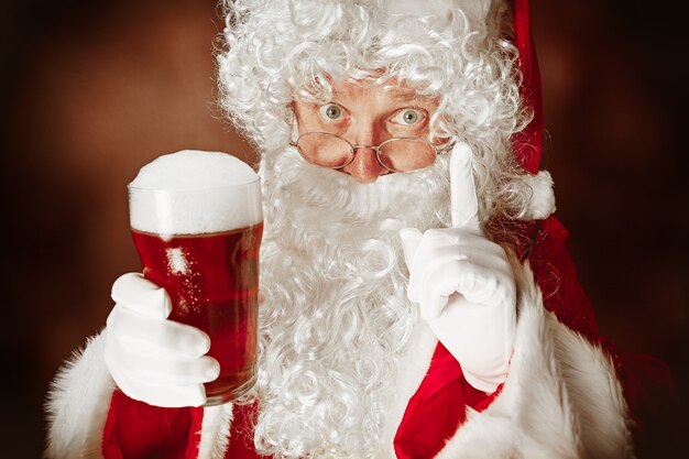 Portrait of Man in Santa Claus Costume