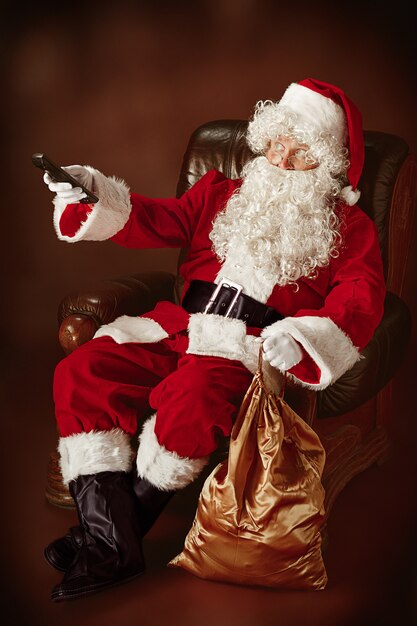 Portrait of Man in Santa Claus Costume