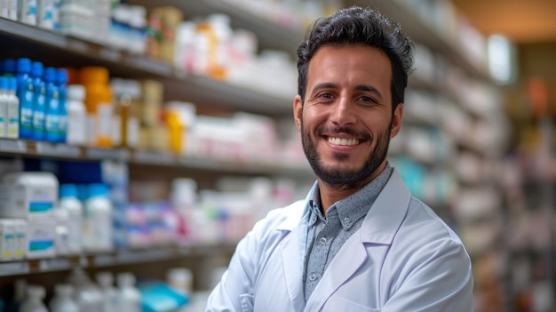 Portrait of man working as chemist