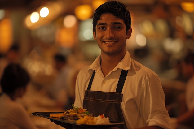 Portrait of man working as waiter