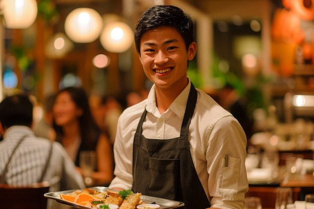 Portrait of man working as waiter