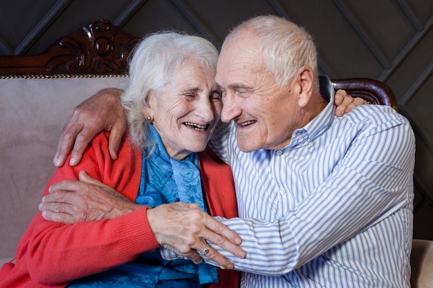 Free photo portrait of mature couple in love