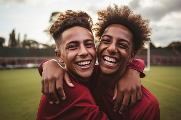 Free photo portrait of men sharing an affectionate moment of friendship and support