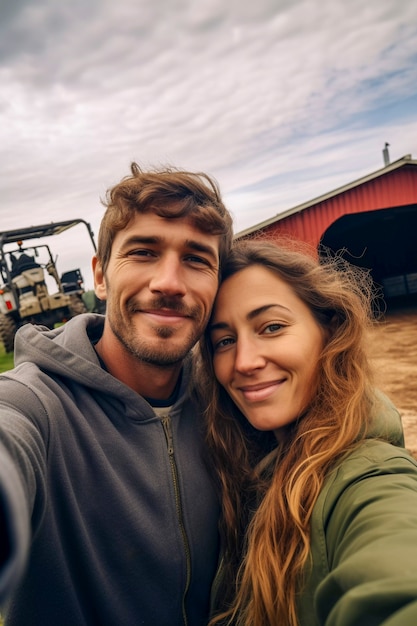 Free photo portrait of millennial couple living in the country side after moving  from the city