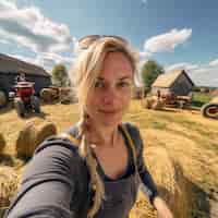 Free photo portrait of millennial woman living in the country side after moving from the city