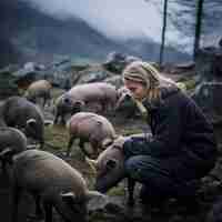 Free photo portrait of millennial woman living life in the country side after moving from the city