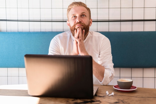 Portrait of modern man working