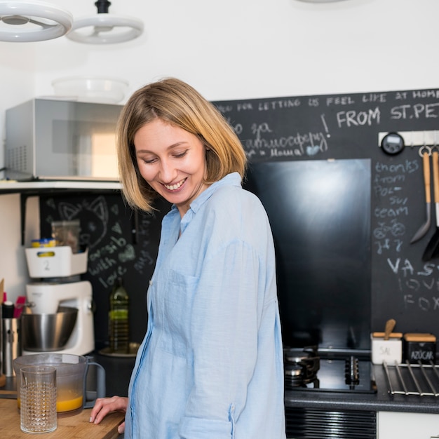 Portrait of modern woman at home