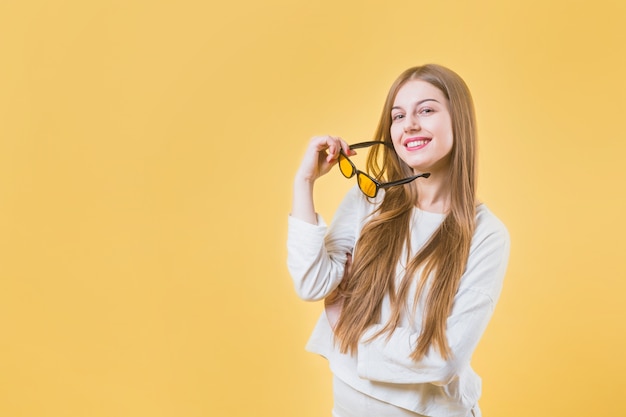 Portrait of modern woman with sunglasses