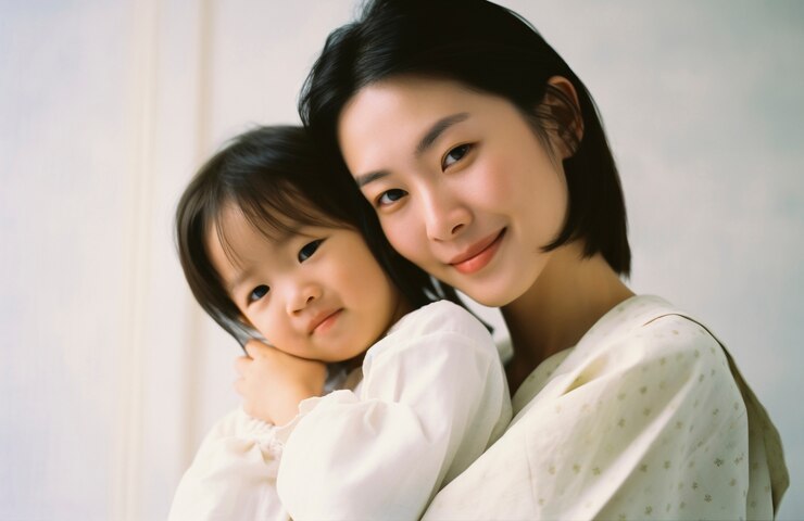 무료 Photo 신생아 를 안고 있는 어머니 의 초상화