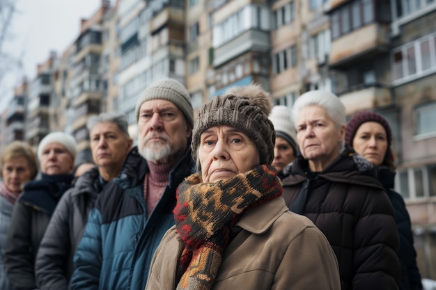 Portrait of multi-generational family sharing household space due to expensive housing prices